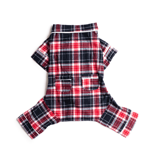Fabdog Dog Flannel Pajamas Buffalo Check Flannel Dog Pajamas