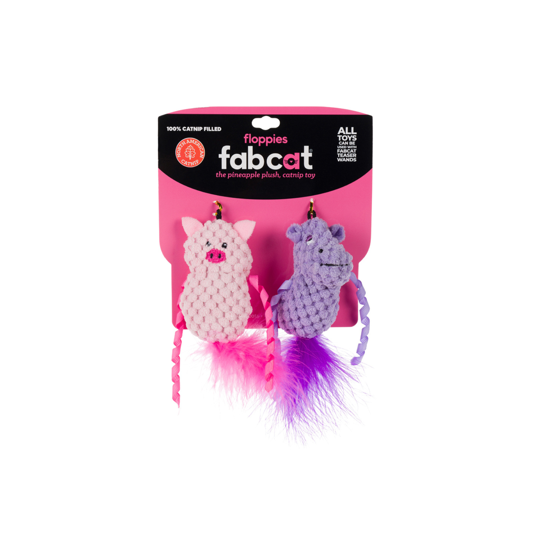 Pig/Hippo Floppy 2-Pack Cat Toy