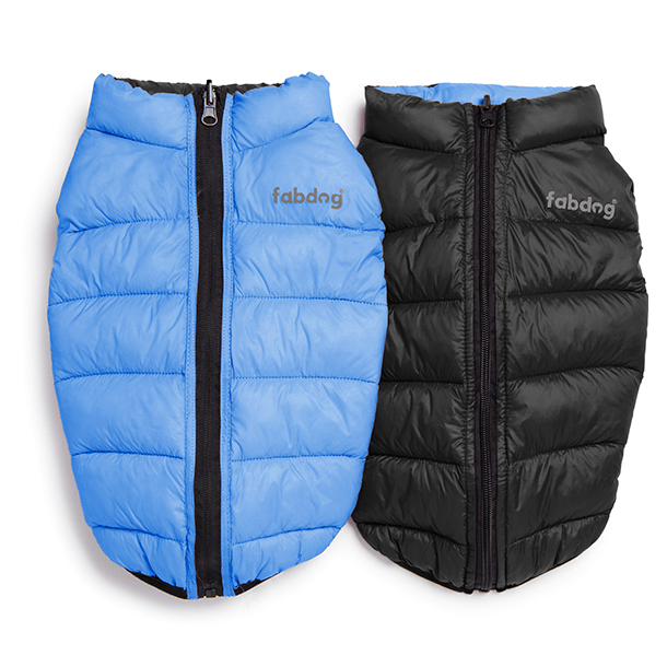 Powder Blue/ Black Pack N' Go Reversible Puffer