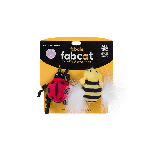 Faball Ladybug/Bee 2-Pack Cat Toy