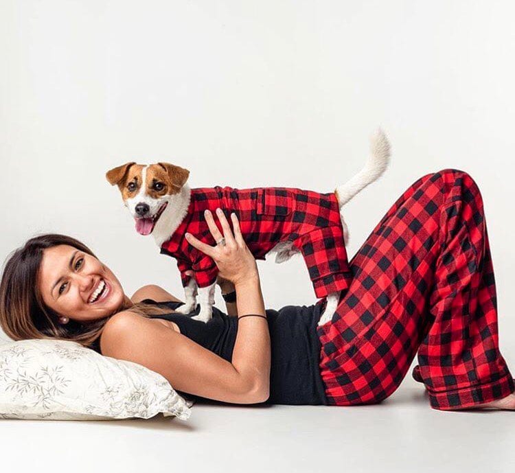 Buffalo Check Flannel Dog Pajamas - Main Image