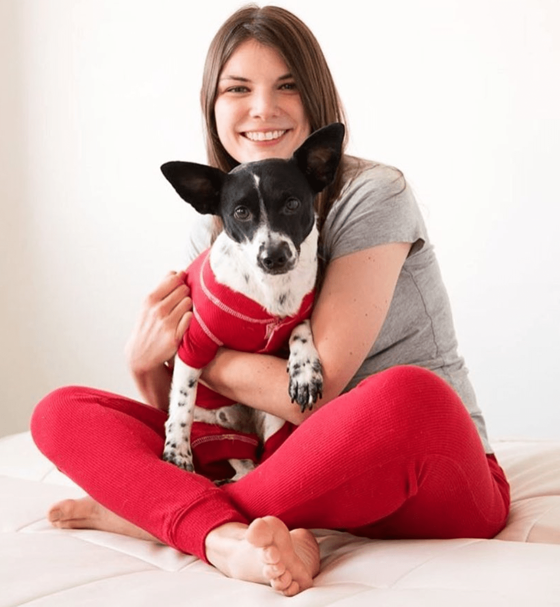 Red Thermal Matching Human Pajamas - Main Image