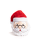 santa faball® white mustache and beard, red hat, black eyes peering over reading glasses