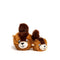 large 4" and small 3"  fluffy, cute brown beaver faball® with a smiling white face aand big eyes