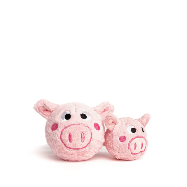 large 4" next to small 3" pink pig faball®